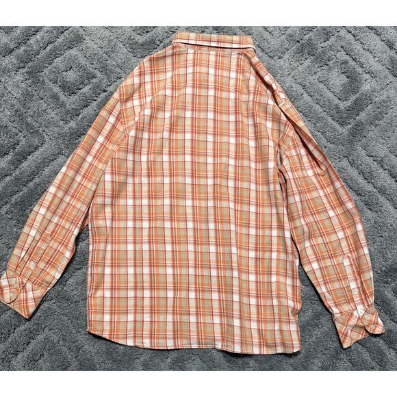 Vintage 90s Roca Wear Shirt Mens 2XL Orange Tartan Plaid LS Streetwear Hip Hop - Picture 2 of 6